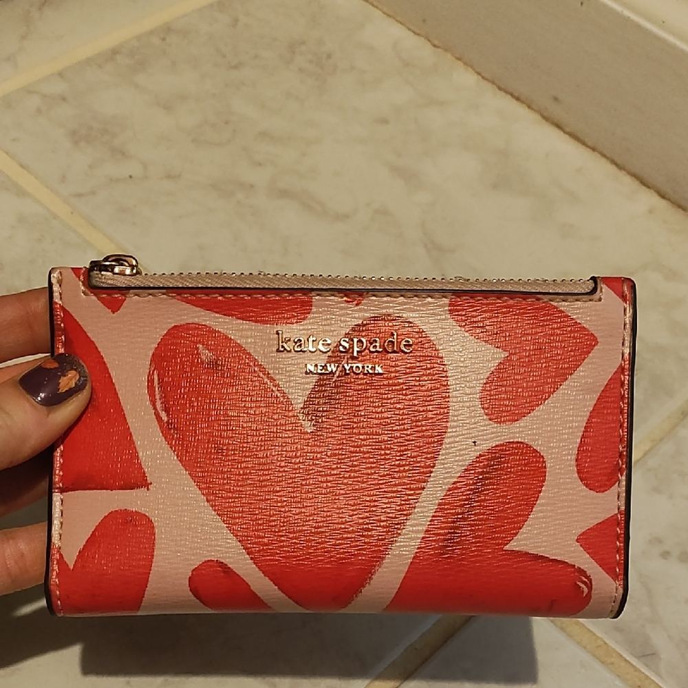 Kate Spade Pink and Red Heart Wallet